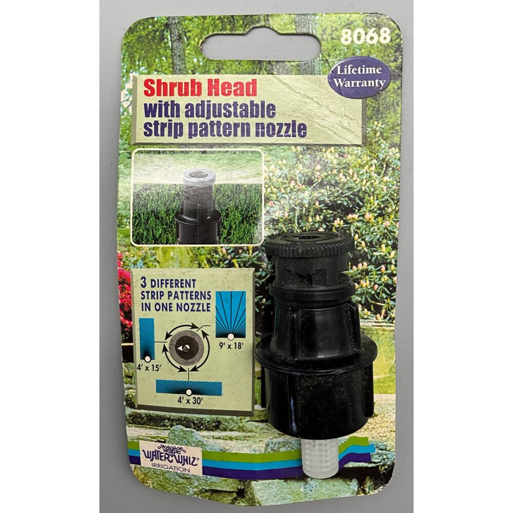 Water Whiz Nozzle 8068 Shrub Head Sprinkler Replacement Adjustable Strip Pattern